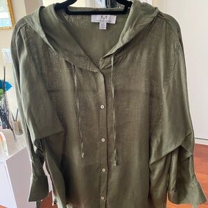 Magasconi ladies linen shirt with hood